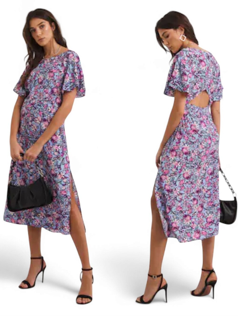 NWT French Connection Fotini Delph Cut Out Back Dress